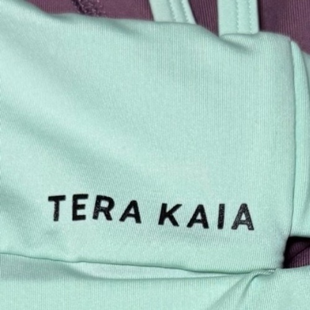 Tera Kaia Aurora Crop Top Women 4 Mint Green Yoga Athletic Reversible Bra - Picture 6 of 6